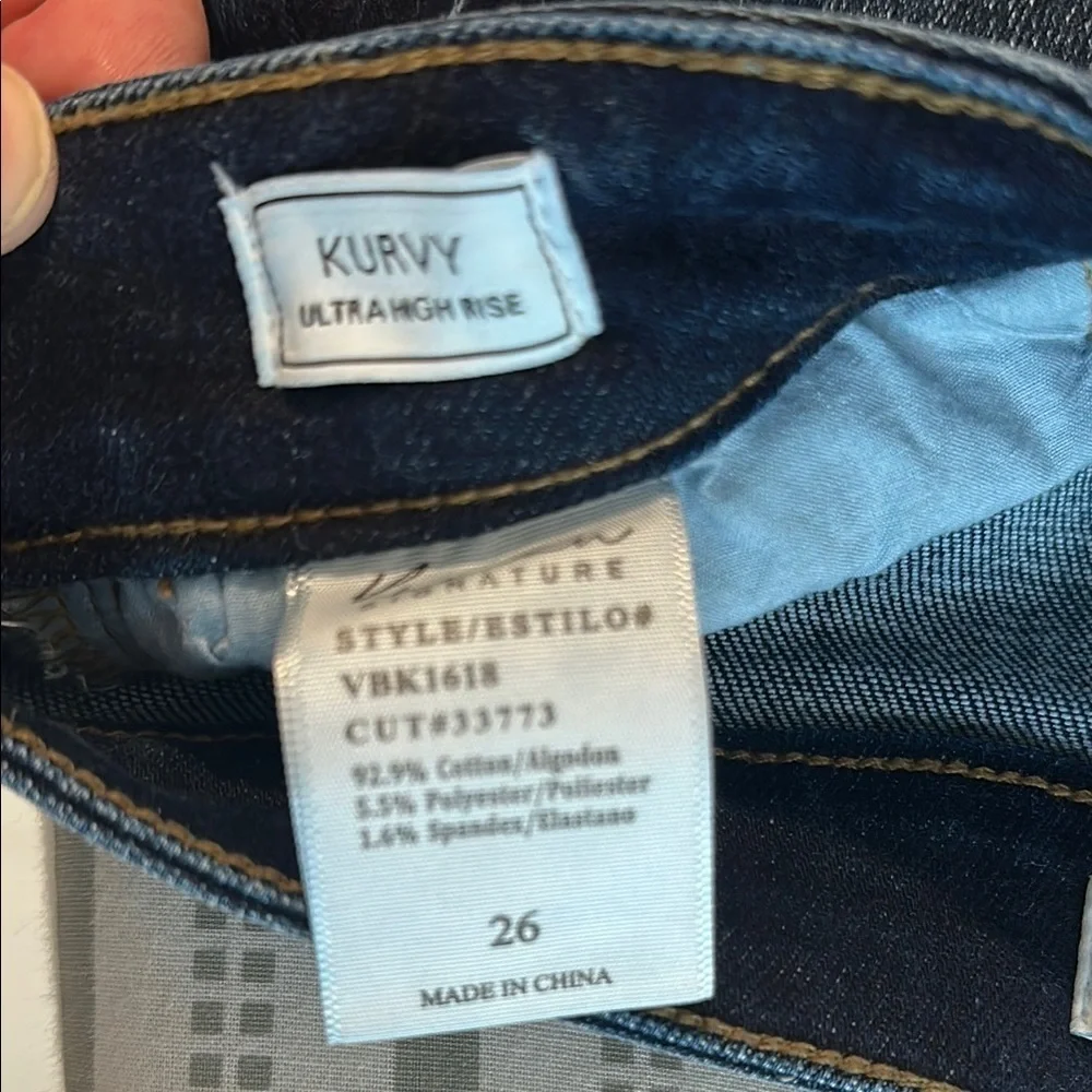 KanCan Dark Blue Button-Up Jean Shorts